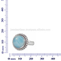 Hermoso Larimar Gemstone 925 Anillo de Plata de Ley